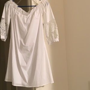 white off the shoulder fashion dress
